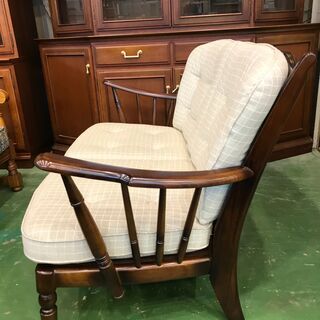 愛品館八千代店】Karimoku カリモク コロニアル 平織布張2人掛椅子 ②