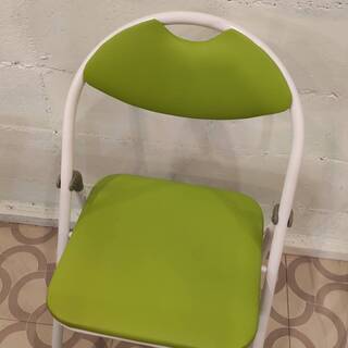 折りたたみパイプ椅子（イエローグリーン）×8セット