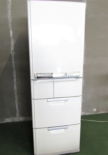 N1655・ MITSUBISHI ノンフロン 5ドア 冷凍 冷蔵庫 401L MR-S40NE-W 2004年製 ホワイト 三菱電機 家電 家庭用 稼働品