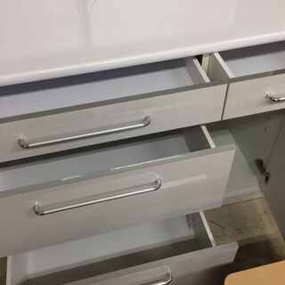 J390 高橋木工所 食器棚 ダイニングボード ホワイト 1400×550×2010 クリーニング済み