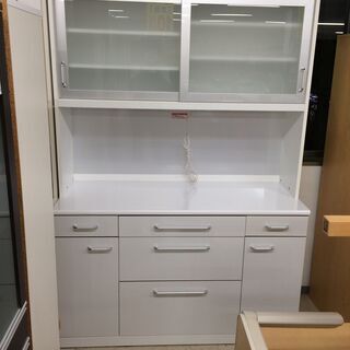 J390 高橋木工所 食器棚 ダイニングボード ホワイト 1400×550×2010 クリーニング済み