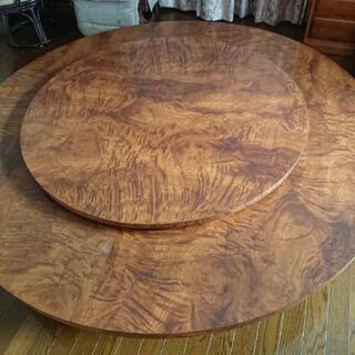 【ネット決済】木製回転円卓付きテーブル(大型)