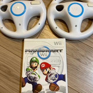 wii マリオカートソフト　ハンドル2個セット