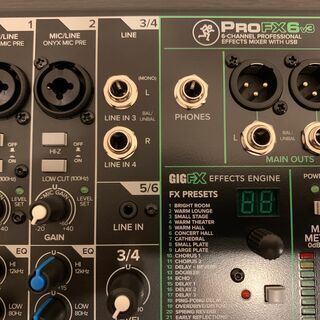 中古美品】Mackie ProFX6v3 エフェクト/USB内蔵 ミキサー オーディオ