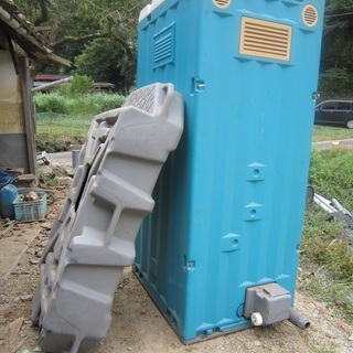 山口県発　中古仮設トイレ　簡易水洗　和式