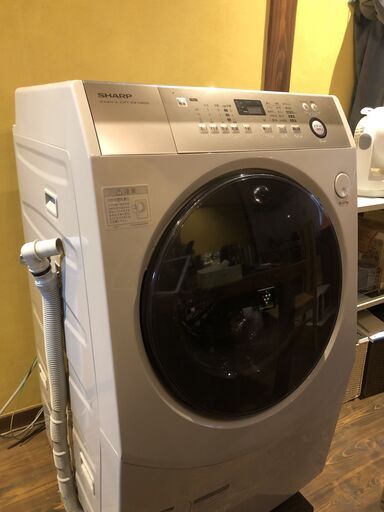 【2015年製】SHARP シャープ 洗濯9kg、乾燥6kg ドラム式洗濯乾燥機ES-V600-NL