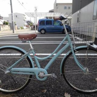 中古自転車2480 前後タイヤ新品！ 26インチ 3段ギヤ LEDオート