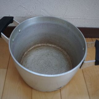ツルマル　両手鍋　鍋　蓋なし　アルミ　中古