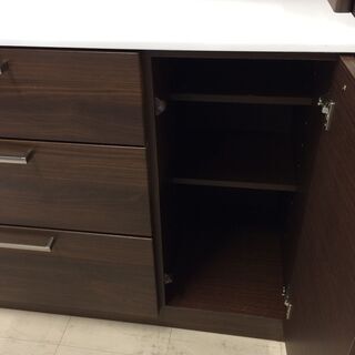 J394 ニトリ 食器棚 ダイニングボード ビゼン 140KB DBR ダークブラウン 1400×500×2000 クリーニング済み