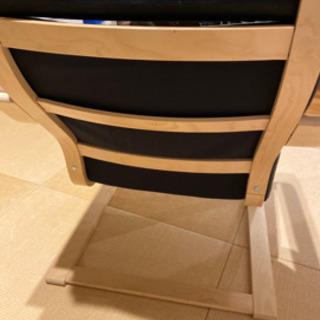 1IKEA ポエング チェアー ロッキングチェア ブラック 本革レザー