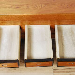 3261 欅 けやき 無垢材 関西火鉢 火鉢 長火鉢 引出付 火箸 五徳 灰ならし付 D64.5×W96.3×H35cm 愛知県岡崎市 直接引取可