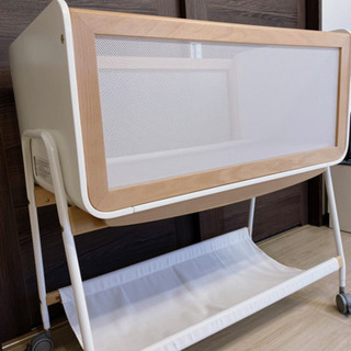 美品　リリワゴン2 ホワイト リリワゴンII】美品 ホワイト ベビーベッド【美品】