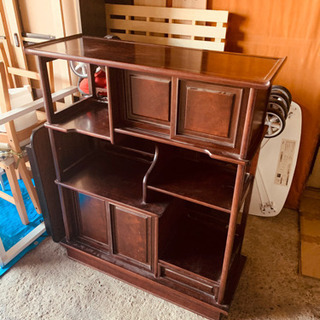 断捨離セール！茶道　茶道具棚　茶道具飾り棚　ガラス戸付　春日棚　アンティーク Yahoo!オークション -「春日茶棚」の落札相場・落札価格