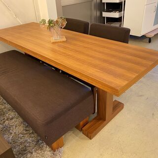 ACTUS ダイニングテーブル ブラウン 4点セット