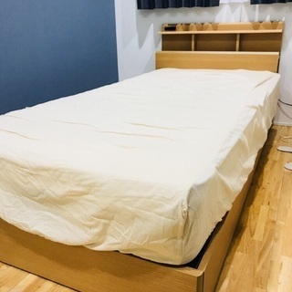 シングルベッド 綺麗 収納付き