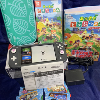 美品 任天堂 スイッチ ライト グレー 保証有 どうぶつの森 セ...