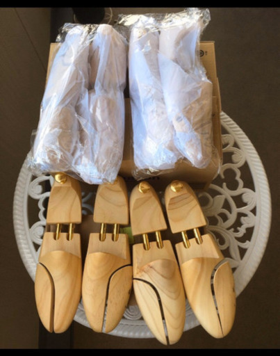 4足Set 天然木製シューキーパー 紳士用 26-28cm