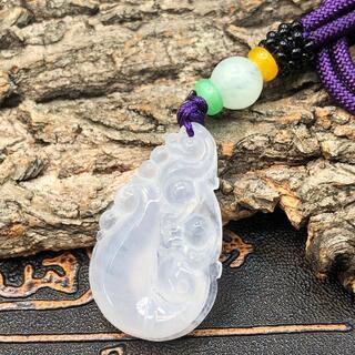 ネックレス 本翡翠 氷ヒスイ 透明色 誕生日プレゼント 縁起物 手作り 