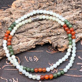 ネックレス 数珠 本翡翠 氷ヒスイ 氷 三色 誕生日プレゼント 天然石 本物保証