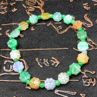 ブレスレット 本翡翠 高氷ヒスイ 緑黄紫 誕生日プレゼント 手作り 本物保証