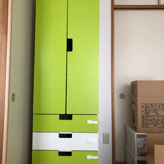 【ネット決済】IKEA 子供用タンス　グリーン&ホワイト　STU...
