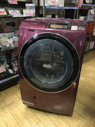 2014年製 HITACHI 10kg/6.0kgドラム洗濯乾燥機 BIG DRUM ヒートリサイクル BD-ST9600 日本製 日立