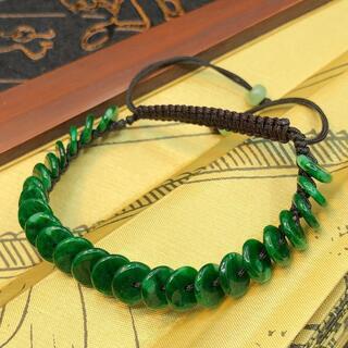 ブレスレット 本翡翠 陽緑色ヒスイ 誕生日プレゼント 手作り 天然石