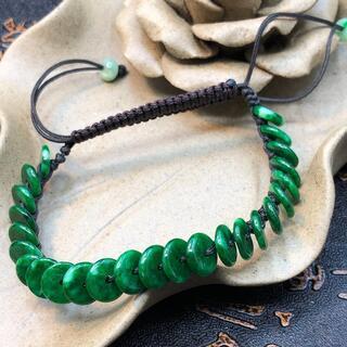 ブレスレット 本翡翠 陽緑色ヒスイ 誕生日プレゼント 手作り 天然石 本物保証