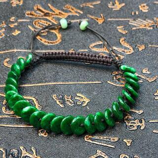 ブレスレット 本翡翠 陽緑色ヒスイ 誕生日プレゼント 手作り 天然石 本物保証