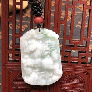 福袋 ネックレス 馬 本翡翠 氷ヒスイ 緑色 誕生日プレゼント 午年 縁起物 本物保証