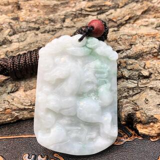 福袋 ネックレス 馬 本翡翠 氷ヒスイ 緑色 誕生日プレゼント 午年 縁起物 本物保証