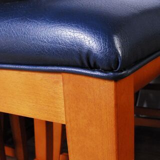 3657 カウンターチェア ７脚セット ナラ材 木製 ネイビー D40×W46.5×H115cm 座面高さ77cm 愛知県岡崎市 直接引取可