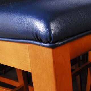 3658 カウンターチェア 8脚セット ナラ材 木製 ネイビー D40×W46.5×H115cm 座面高さ77cm 愛知県岡崎市 直接引取可