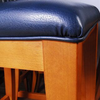 3656 カウンターチェア 6脚セット ナラ材 木製 ネイビー D40×W46.5