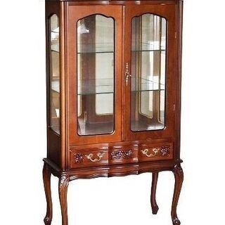 イタリア製家具 引き出し付きキャビネット ２ドア飾り棚 クラシック