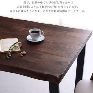 【9743】ウォルナット無垢材ダイニングテーブル・150cm・スチール脚-進撃の巨人キャラウムコラボカフェ受注生産等身パネルリヴァイ