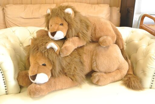 特大ライオンのぬいぐるみ 2匹毛並みがふさふさ 中嶋製作所タグ付き Ken 鬼無のおもちゃ ぬいぐるみ の中古あげます 譲ります ジモティーで不用品の処分