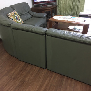ソファ 本革張り　ソファー　値下げ！！