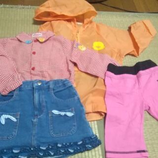 110㌢子供服4枚セット,秋物、女の子用です(中古です)②