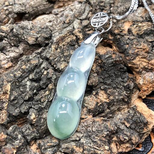 ネックレス 枝豆 本翡翠 氷ヒスイ 高級氷種 誕生日プレゼント 手作り