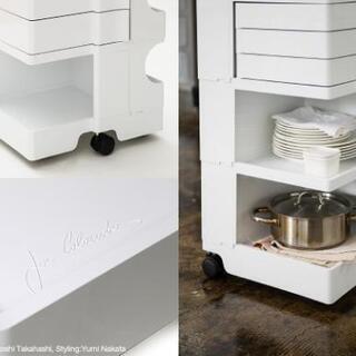 ネコ　美品！Joe Colombo ボビーワゴン　3/3トレイ　白 ネコ様専用 美品！Joe Colombo ボビーワゴン 3/3トレイ 白