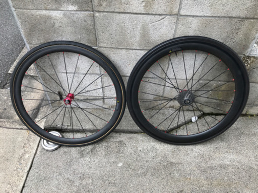 カーボンホイールセットノバテックハブ チューブラータイヤセット ひろき 小岩のロードバイクの中古あげます 譲ります ジモティーで不用品の処分