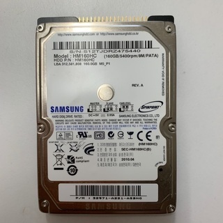 HDD 2.5inch、160GB、5400rpm、9mm厚