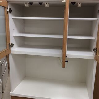 J398 ニトリ 食器棚 キッチンボード Nバンダ 90KB ナチュラル 880×420×1805 クリーニング済み