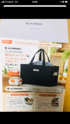 fancl  保冷エコーバッグ とLE CREUSET フードコンテナ