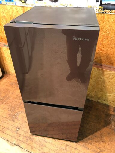 【管理KRR215】Hisense 2017年 HR-G13A 134L 2ドア 冷凍冷蔵庫 ガラスパネル