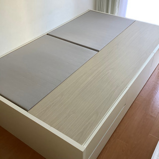 チェストベッド　収納付きベッド　セミダブル　マットレス付き