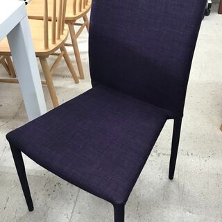 NITORI/ニトリ ダイニングテーブル 5点セット ホワイト/パープル  テーブル／チェア×4【ユーズドユーズ名古屋天白店】 J364 NITORI/ニトリ ダイニングテーブル 5点セット ホワイト/パープル