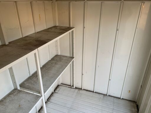 苫小牧バナナ】ビニトップ物置 間口広タイプ ホワイト系