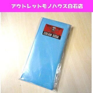 新品 クリームソーダ 財布 水色 無地 CREAM SODA 牛...